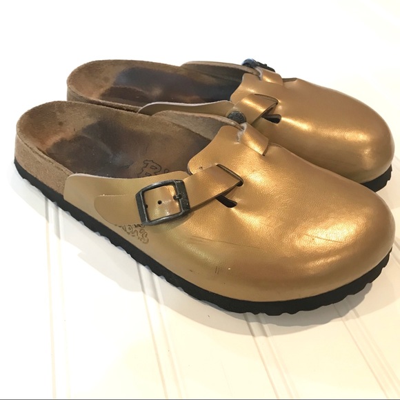 gold clogs